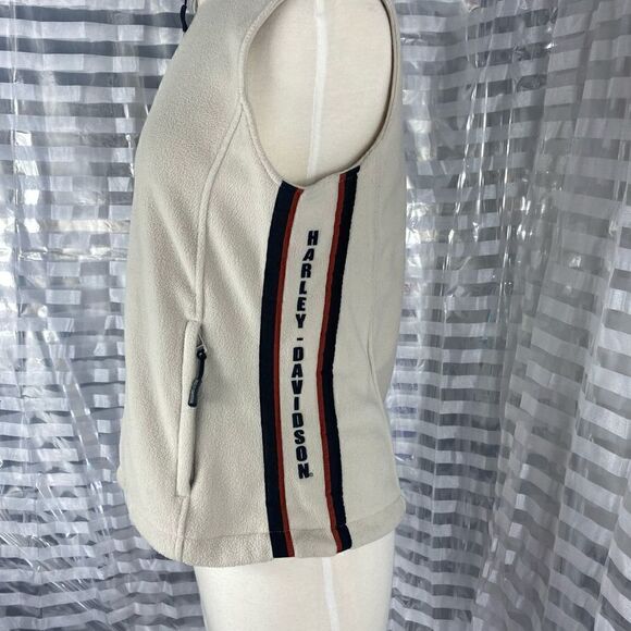 Harley Davidson Fleece Sleeveless Zip Up Vest - Picture 2 of 6